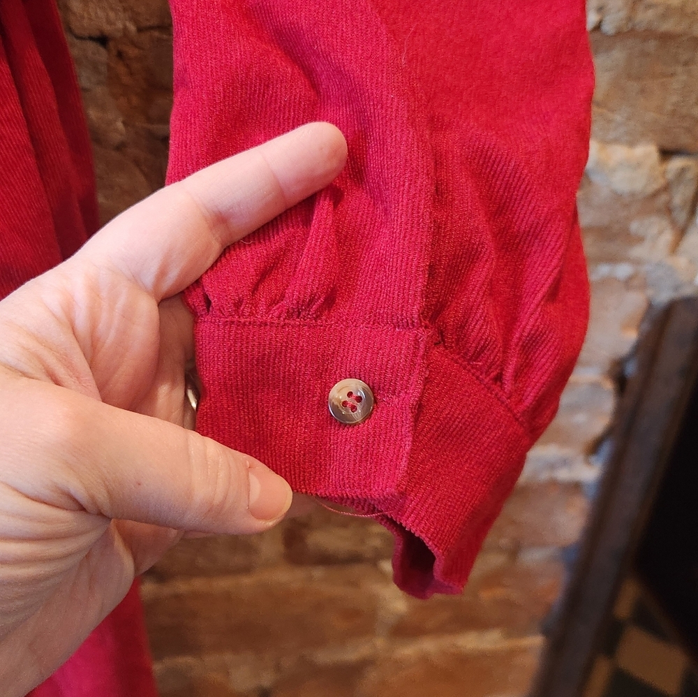 NWT, Simply Southern Red Corduroy Dress with Belt - Picture 5 of 6